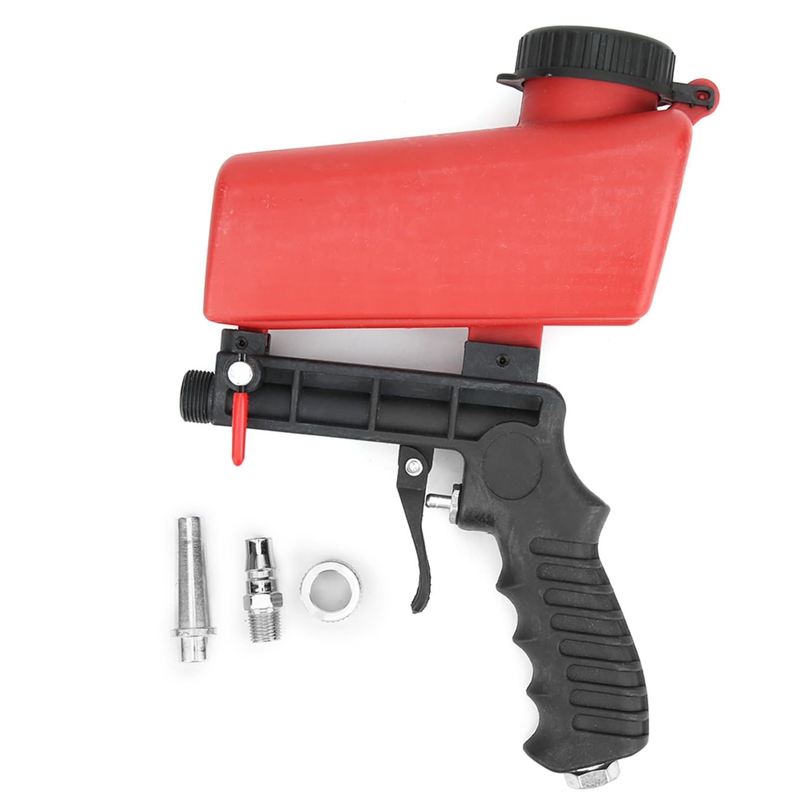 Kit de Pistolet SandBlaster 90PSI, Pistolet de Sablage Portatif à Alimentation par gravité utilisé pour éliminer la Peinture, les Taches, la Rouille, la saleté sur les Surfaces,