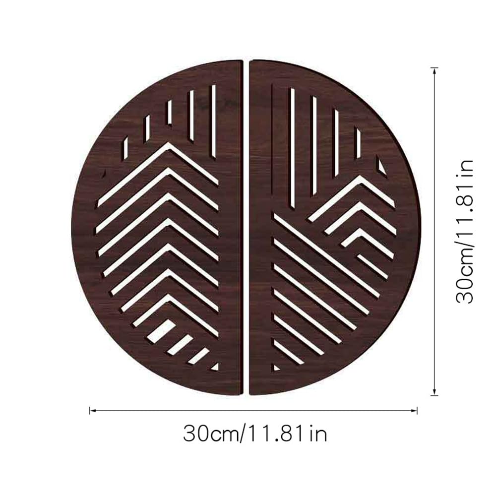 Geometric Wood Wall Art Decor, Modern Mountain Wall Sculptures Hanging Abstract Line Panels Decor - Image 2