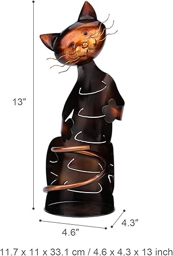 Miniatura 6 de Soporte de vino para gatos, soporte para botella de vino de gato, estante de vino de decoración de mesa, soporte de vino de escultura de metal,