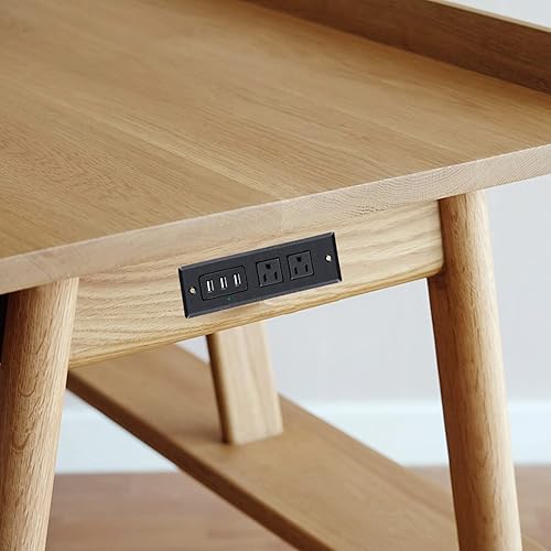 Vista 14 de CCCEI Regleta de alimentación empotrada para muebles, toma de escritorio negra con puertos USB, enchufe de montaje empotrado para escritorio