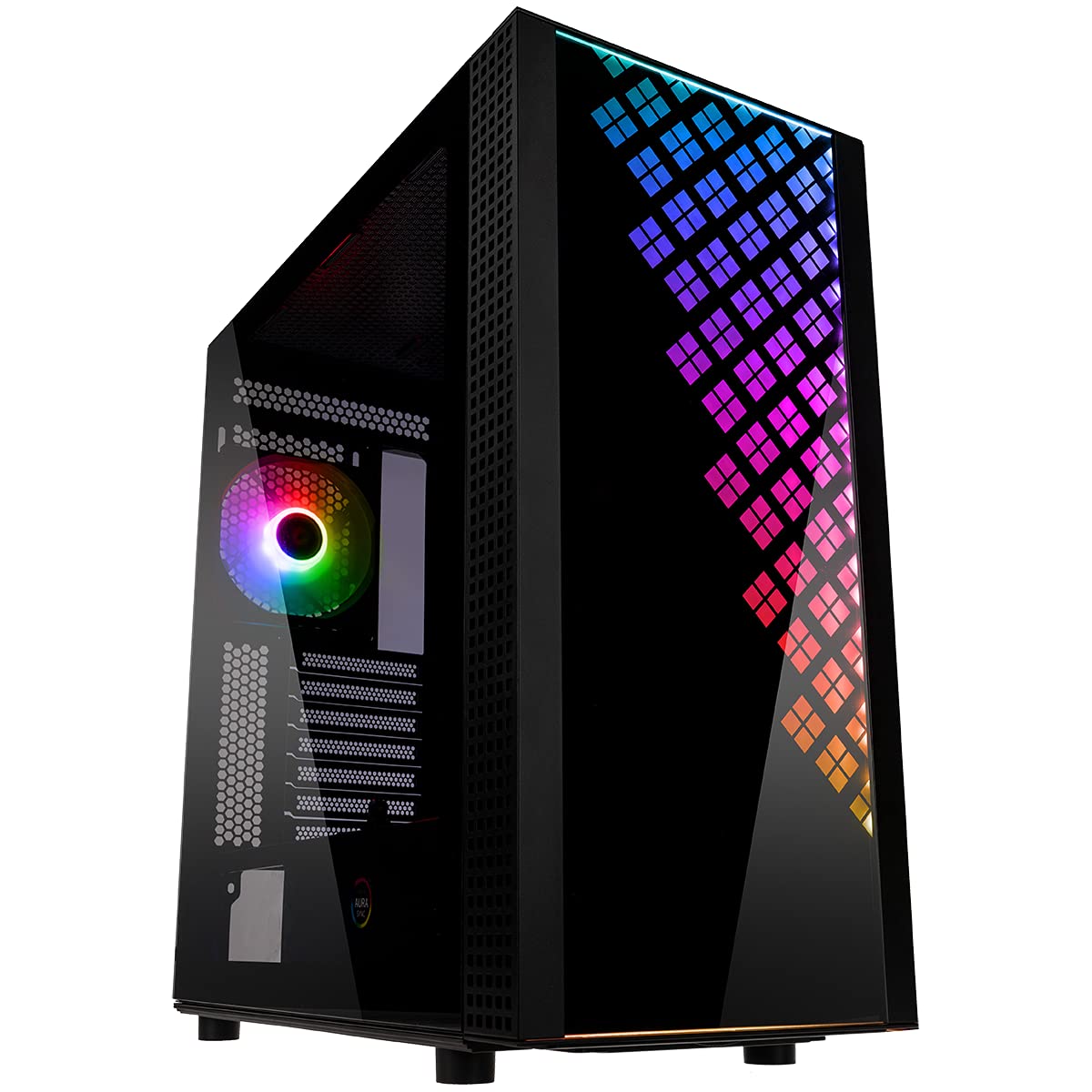 BitfenixBoitier Moyen Tour ATX Dawn RGB avec panneau vitré (Noir)