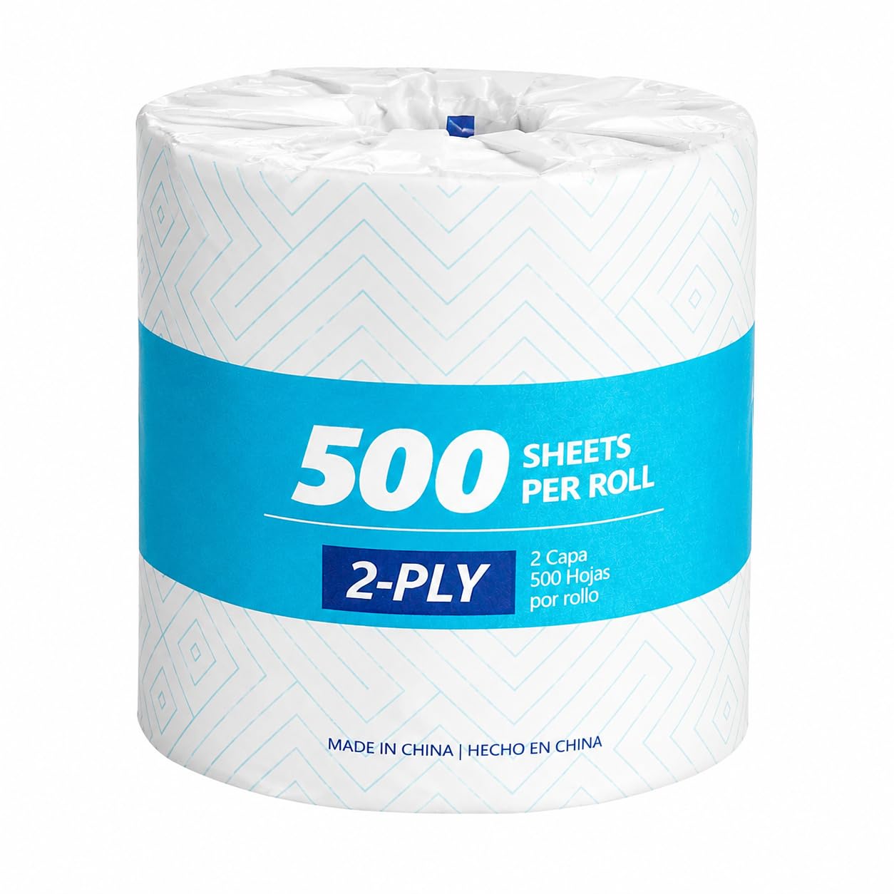2-Ply Individually Wrapped Toilet Paper by Glownary – 500 Sheets Per Roll, Paper, White, Pack of 96, Model Lavex 2-ply Standard 500 Sheet