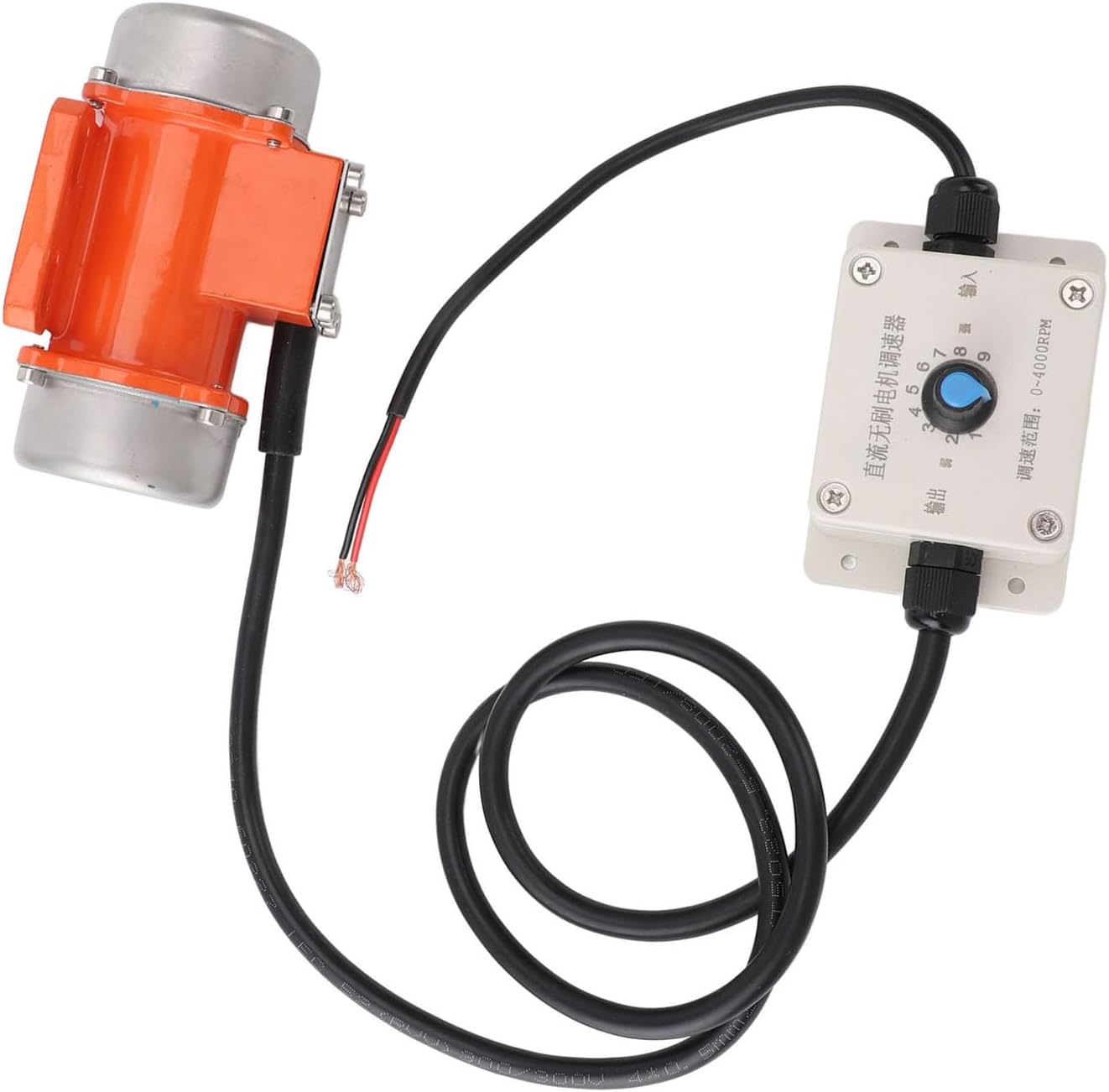 Concrete Vibrator Vibration Motor Brushless DC 24V IP65 Aluminum Alloy Electric Concrete Vibrating Motor with Speed Controller for Construction Mining Metallurgy (15W)