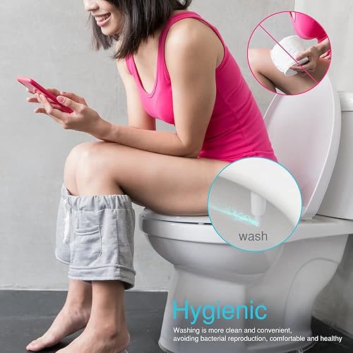 Miniatura 4 de FOOFOO - Paquete de 2 boquillas mecánicas autolimpiantes no eléctricas color blanco para accesorio de inodoro fácil de instalar