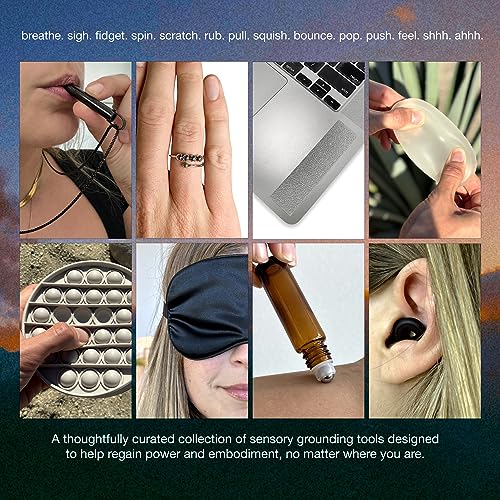 Cerebral Studio's Discreet Sensory Toolkit for Stress and Anxiety Relief - 10 Travel-Ready Mindfulness Items for Relaxation, ADHD - Fidget toys adults, stress balls, Pop its, Breathing Necklace, Ring - Image 4