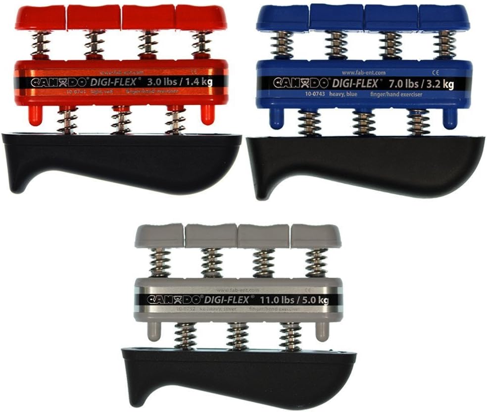 DigiFlex 3-Pack of Hand Exercisers - Resistance Levels (5 lbs / 7 lbs / 11 lbs)