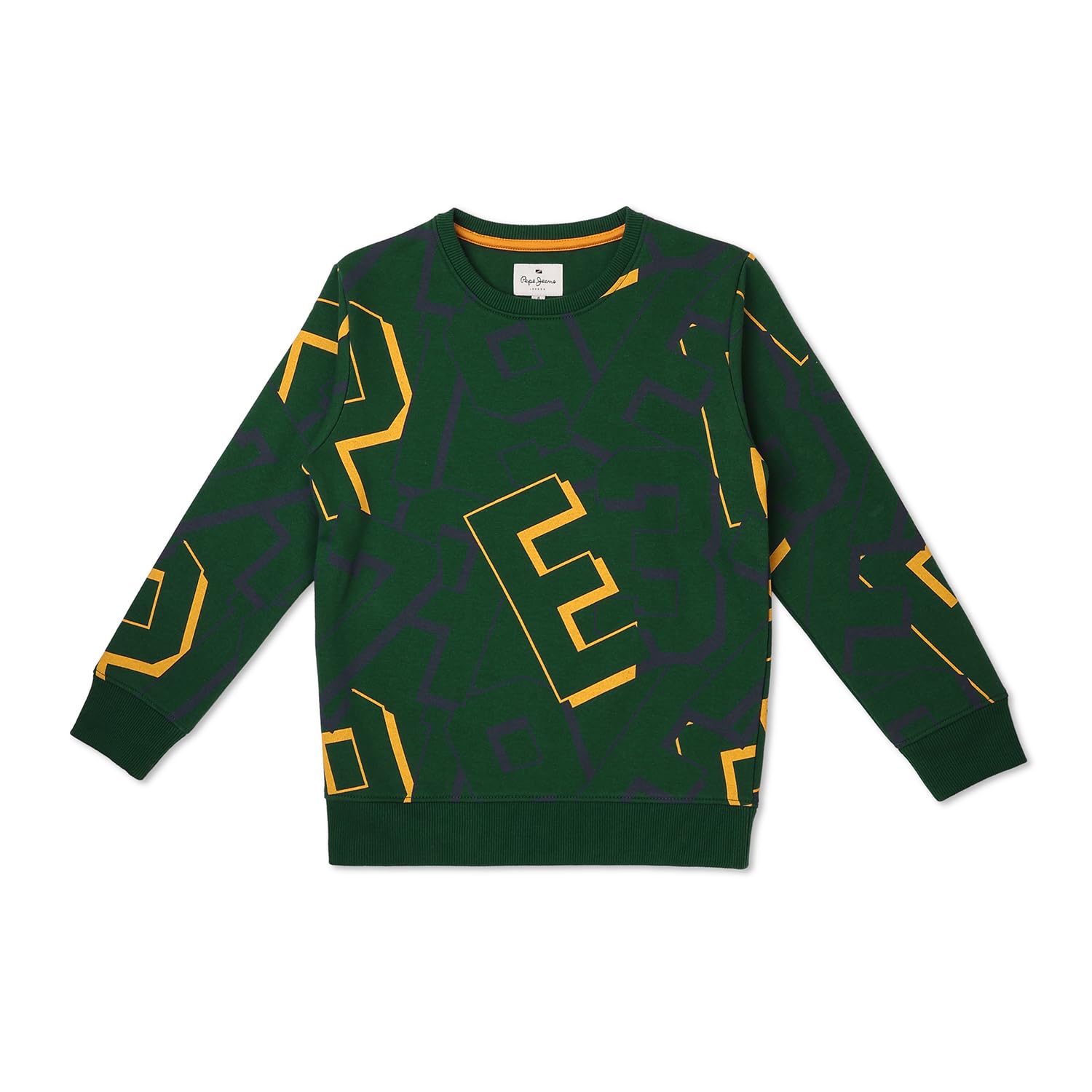 Pepe Jeans Boys Cotton Crew Neck Sweatshirt, Ivy Green, 16-17 Years