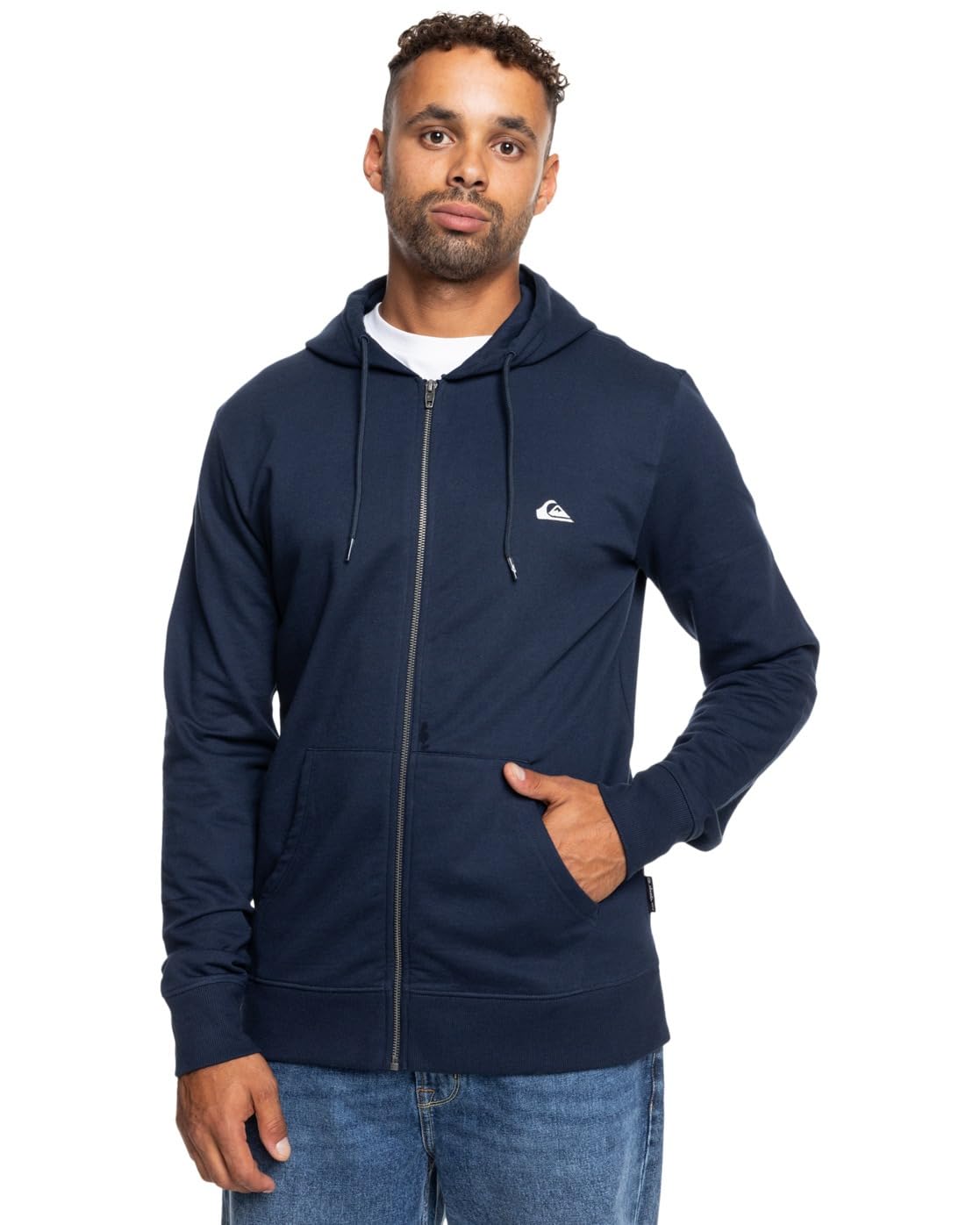 Quiksilver Fleece with zipper BASIC HOOD ZIP YOUNG MEN Men Blue S