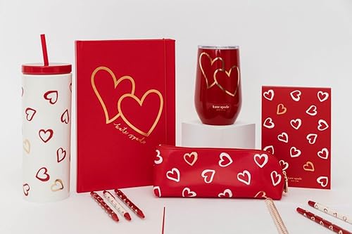 Miniatura 4 de Kate Spade New York Vaso de vino aislado de acero inoxidable, vaso de doble pared de 16 onzas, vaso de viaje rojo sin tallo con tapa, elevar un vaso