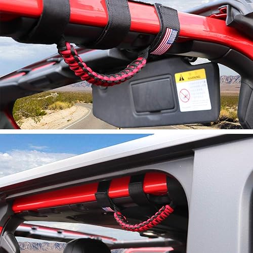 Miniatura 143 de Asas de agarre de barra de agarre con luz para Jeep Wrangler Accesorios TJ JK JL YJ Unlimited Rubicon Sahara 2 puertas 4 puertas Jeep Gladiator JT