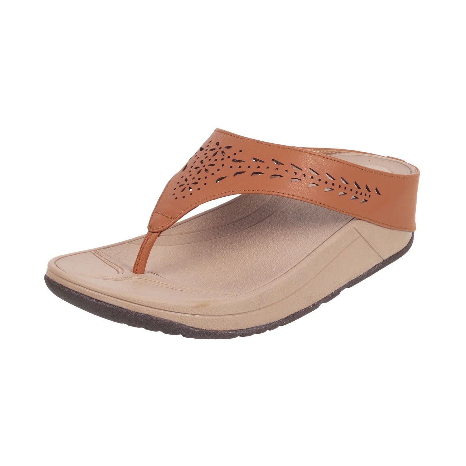 Women's Comfy Faux Leather Cutout Flat Casual Fashion Slipper-image-20