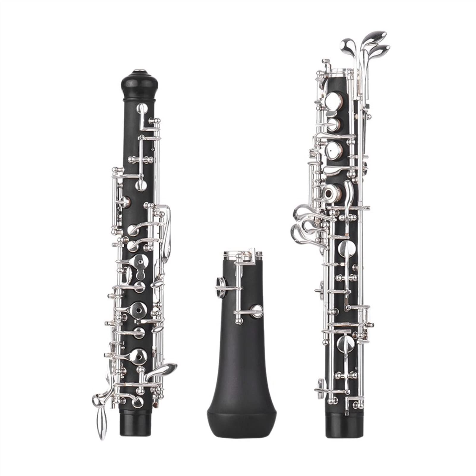 Strumento Oboe Professionale C- Chiave Strumento A Fiato Oboe Stile Semi- Automatico Argentato Tastiera con Borsa di Pelle Principiante di Oboe