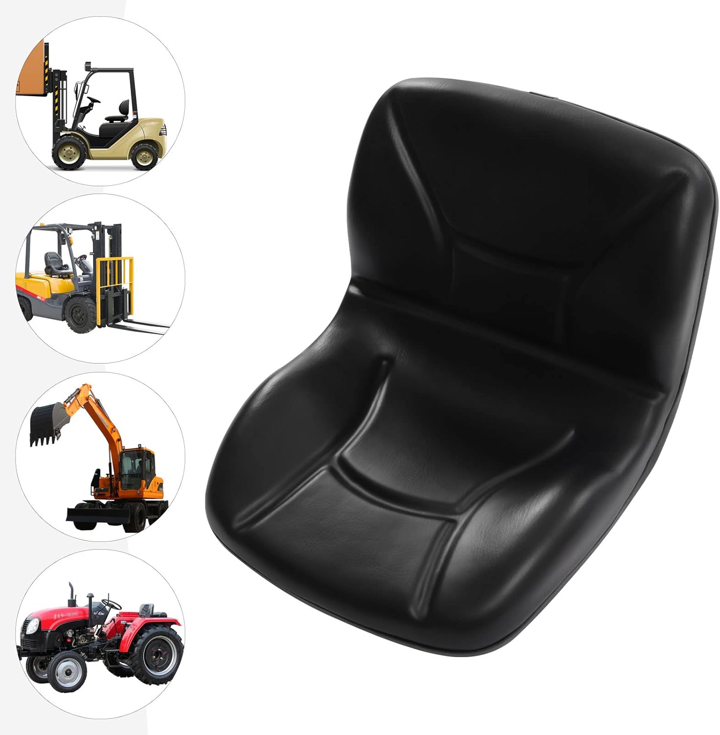 Universal Forklift Seat, Craftsman Lawn Mower Seat, Compact Tractor and Heavy-Duty Vehicle Seat with High Back, Compatible with Tractor and Forklift, Driver Side