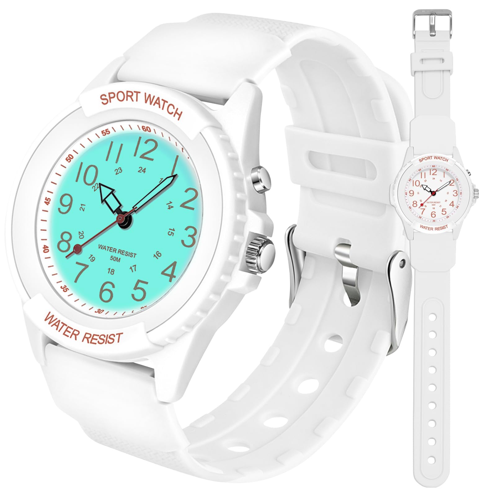 Waterproof Nurse Watch for Medical Professionals Students Women Men, Night Light, 12/24 Hour Military Time Easy to Read Dial, Second Hand Watch for Nursing Day Gifts