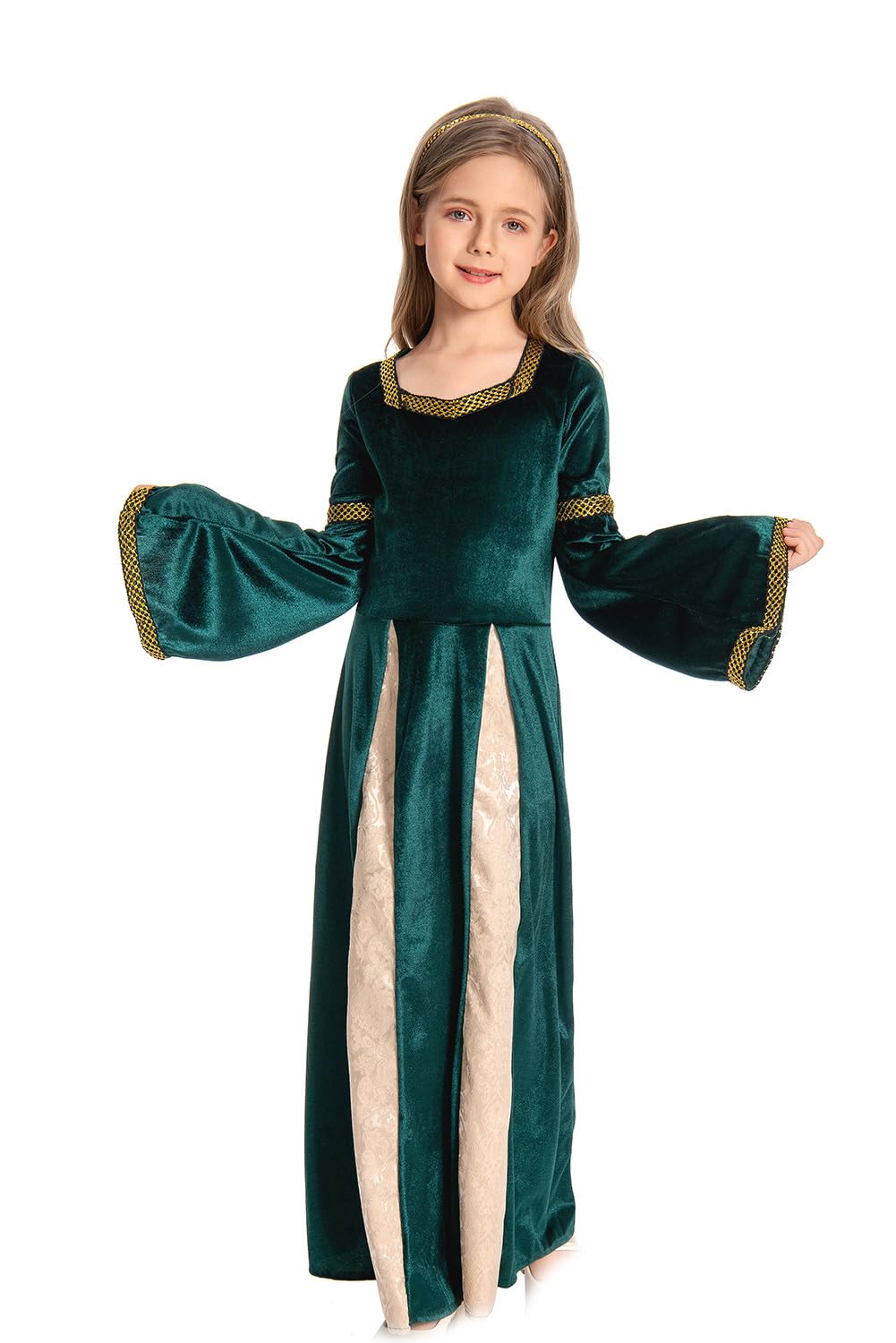 Disfraz de princesa medieval para niña, renacentista, vestido de rey