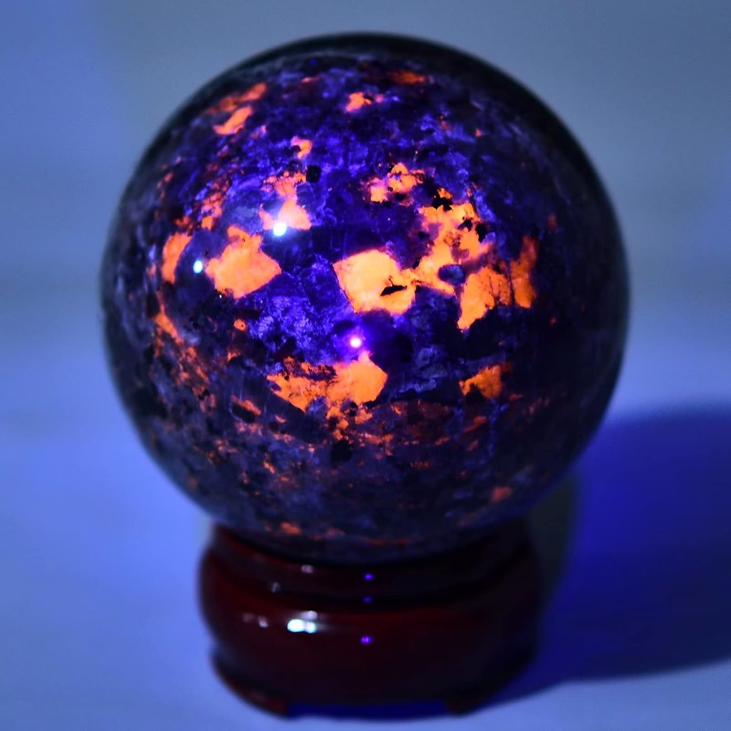 AMOYSTONE Yooperlite Ball Natural Quartz Crystal Sphere