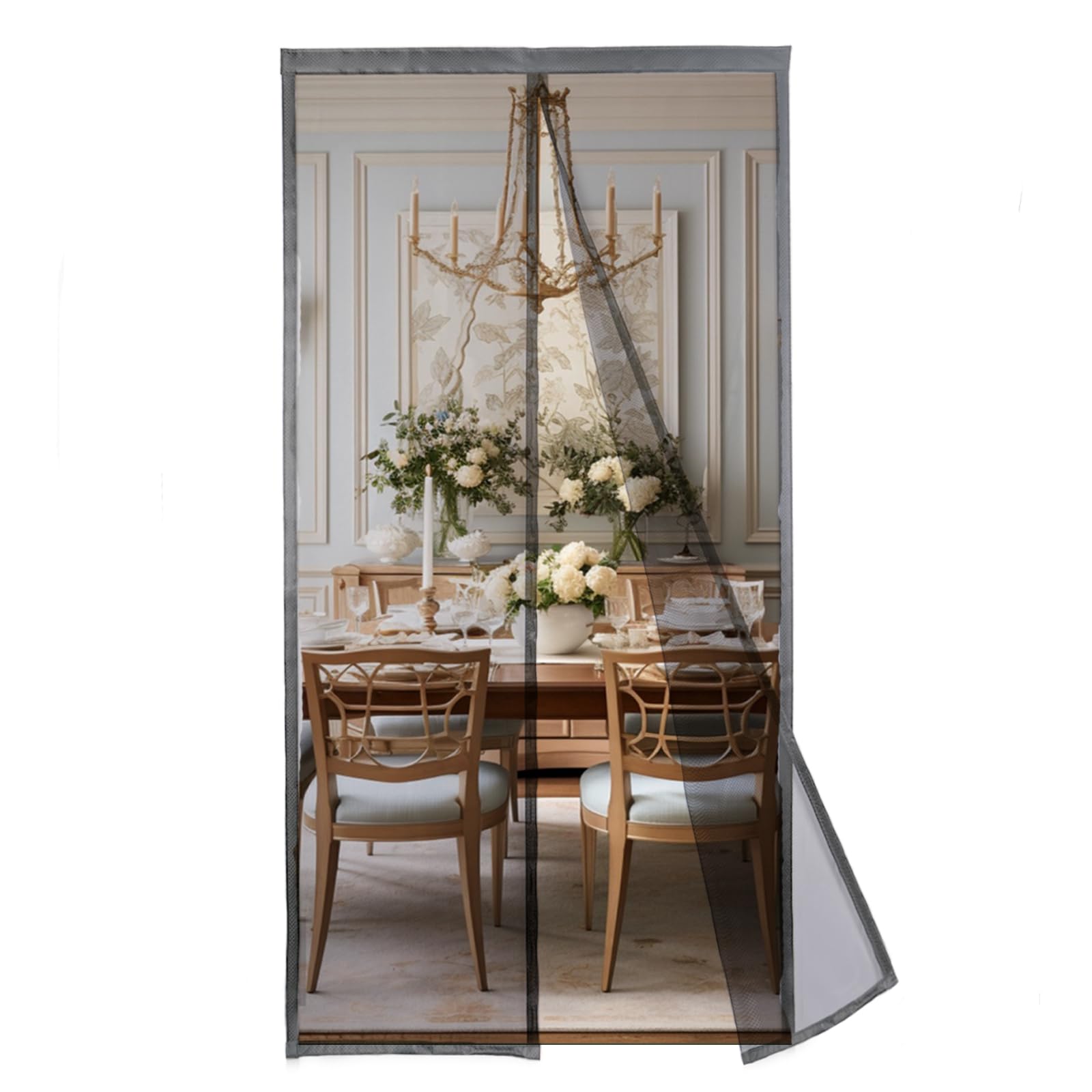 MAGICDOOR Magnet Fly Screen 120x250cm, Pure Colour Polyester Fibre Insect Screen Door with Strong Magnetic, Mosquito Mesh Patio Door Curtain Without Drilling for Bedroom Living Room Entrance-Grey โ image 1