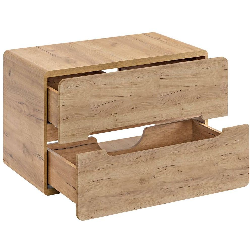 Lomadox Badmöbel Waschtisch Set LUTON-56-CRAFT in Wotan Eiche Nb., B/H/T ca. 130/200/46 cm