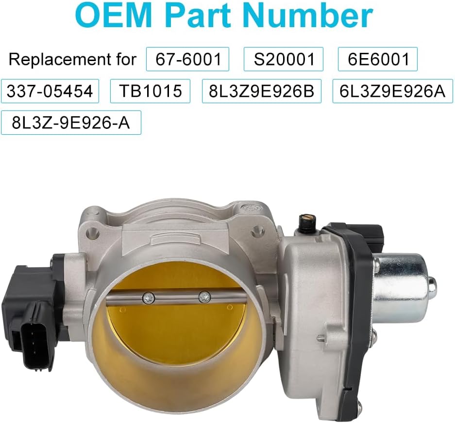 WMPHE Electronic Throttle Body 75mm Compatible with Ford Expedition F-150 F-250 F-350 Super Duty Lobo Lincoln Mark Navigator 2005-2014 5.4L Replacement for 8L3Z-9E926-A 67-6001 S20001 TB1015