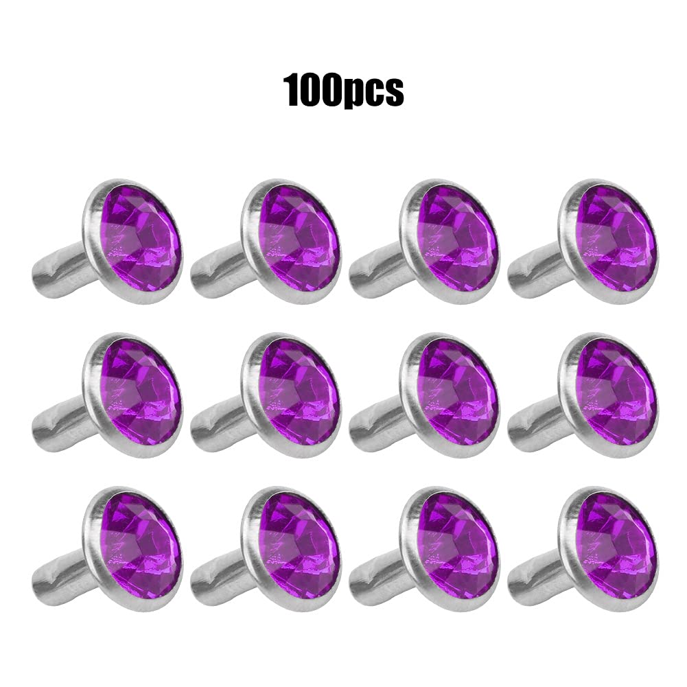 Multicolor Crystal Rhinestone 8mm Rivets for Crafts Decorative Sewing, Glass Button with Pure Brass, Easy Install - Image 2