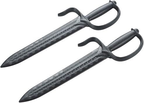 Playwell Martial Arts Black Polypropylene Plastic Twin Wing Chun Training Knives Baat Jaam Dao