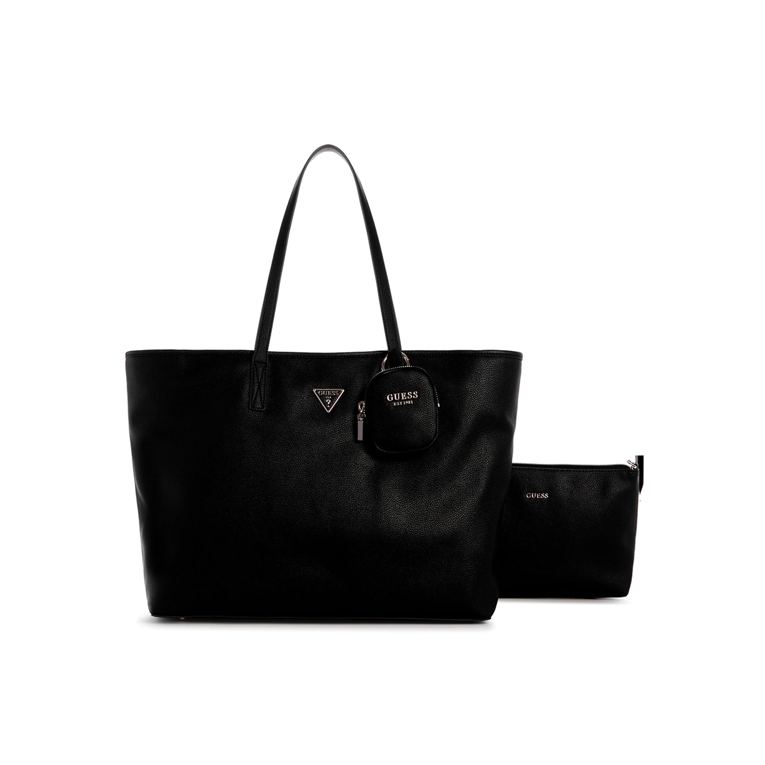 GUESS Umhängetasche Elegante Damen Handtasche Schwarz mit Laptopfach & Viel Stauraum