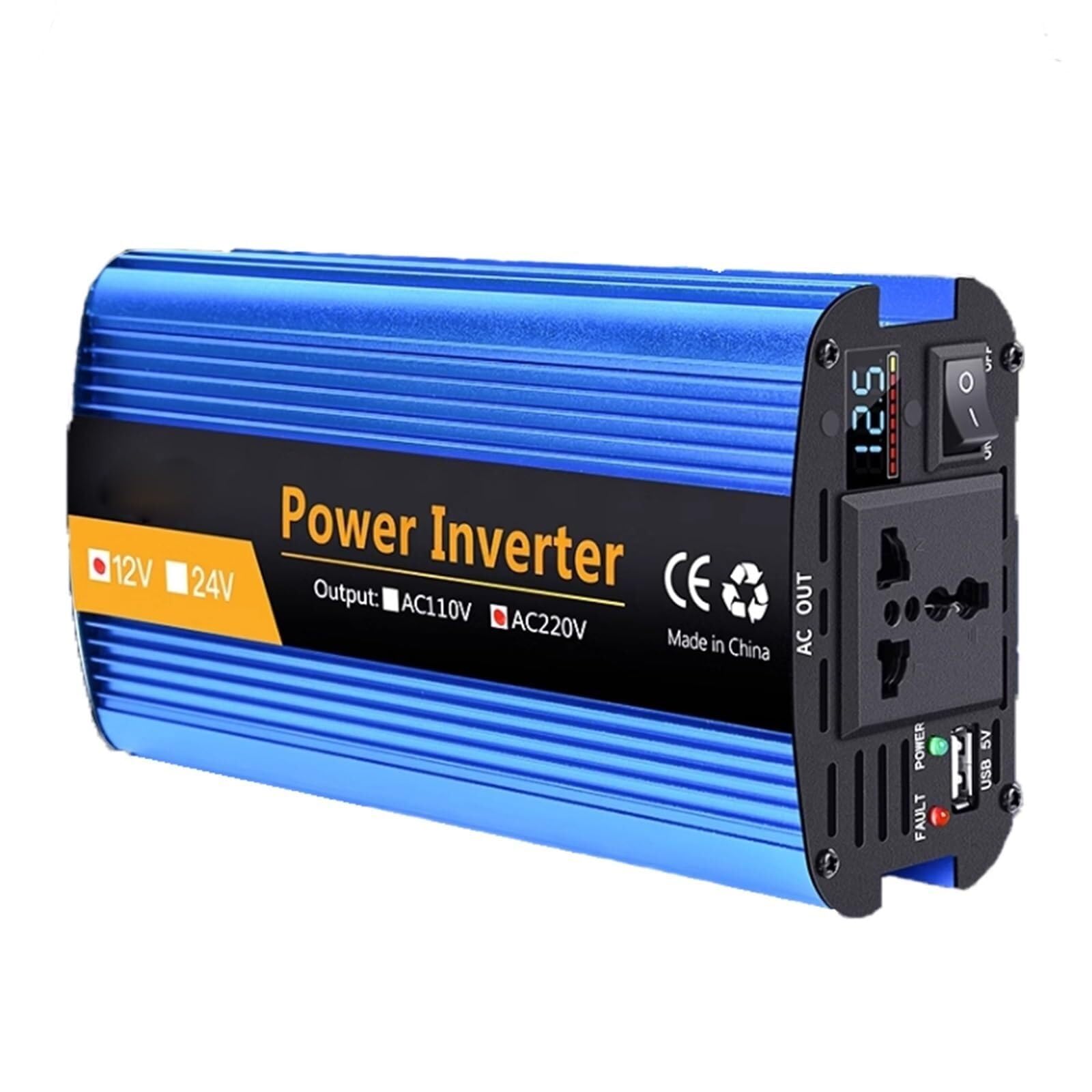 Convertisseur onde sinusoïdale pure 24V 1200W transformateur voiture maison