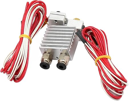 طابعة 3 D 2 في 2 خارج الطارد جميع المعادن/3 D كيميرا هوتيند كيت متعدد النتوء V6 المزدوج الطارد 0.4 mm/1.75 mm الجزء