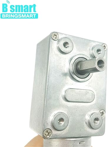 Miniatura 3 de BRINGSMART Motor de engranaje helicoidal de 12V 3rpm DC 55.1 lbs.cm de alto par de torsión Mini Turbina Reductor de gusano Motor de autobloqueo