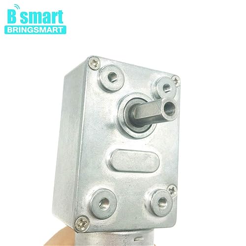 Miniatura 3 de BRINGSMART JGY-370 Motor de engranaje helicoidal de 12 V 10 rpm DC con soporte Motor de alto par de 12 voltios Mini turbina gusano reductor de 12 V