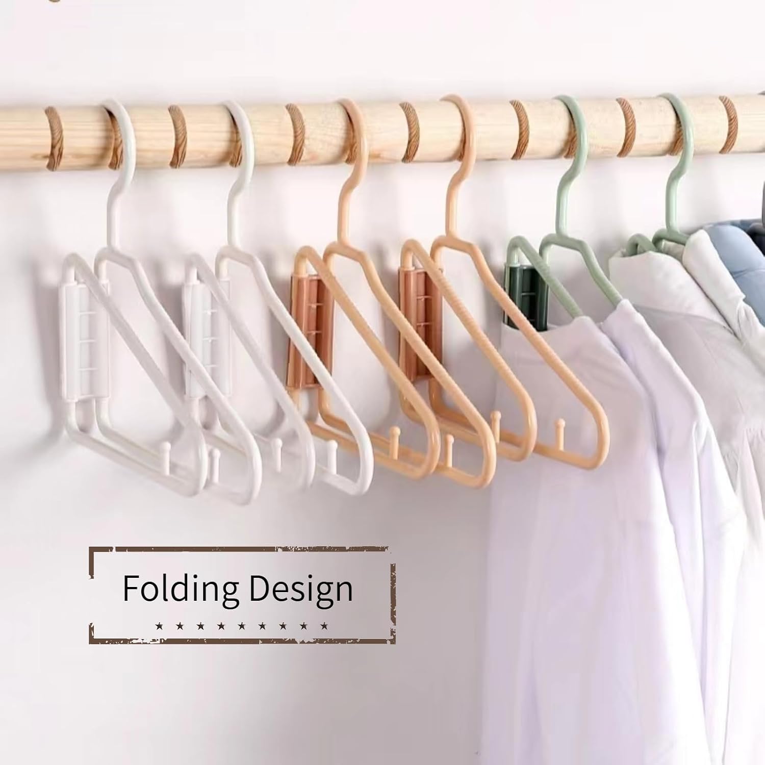 8 Pcs Foldable Hangers, Plastic Collapsible Hangers, Portable Folding Clothes Hanger, Foldable Travel Hangers, Foldable Hangers for Travel, Cruise, Home, Bedroom, Dorm (White) | No Assembly Needed | Standard Size | Folds Flat