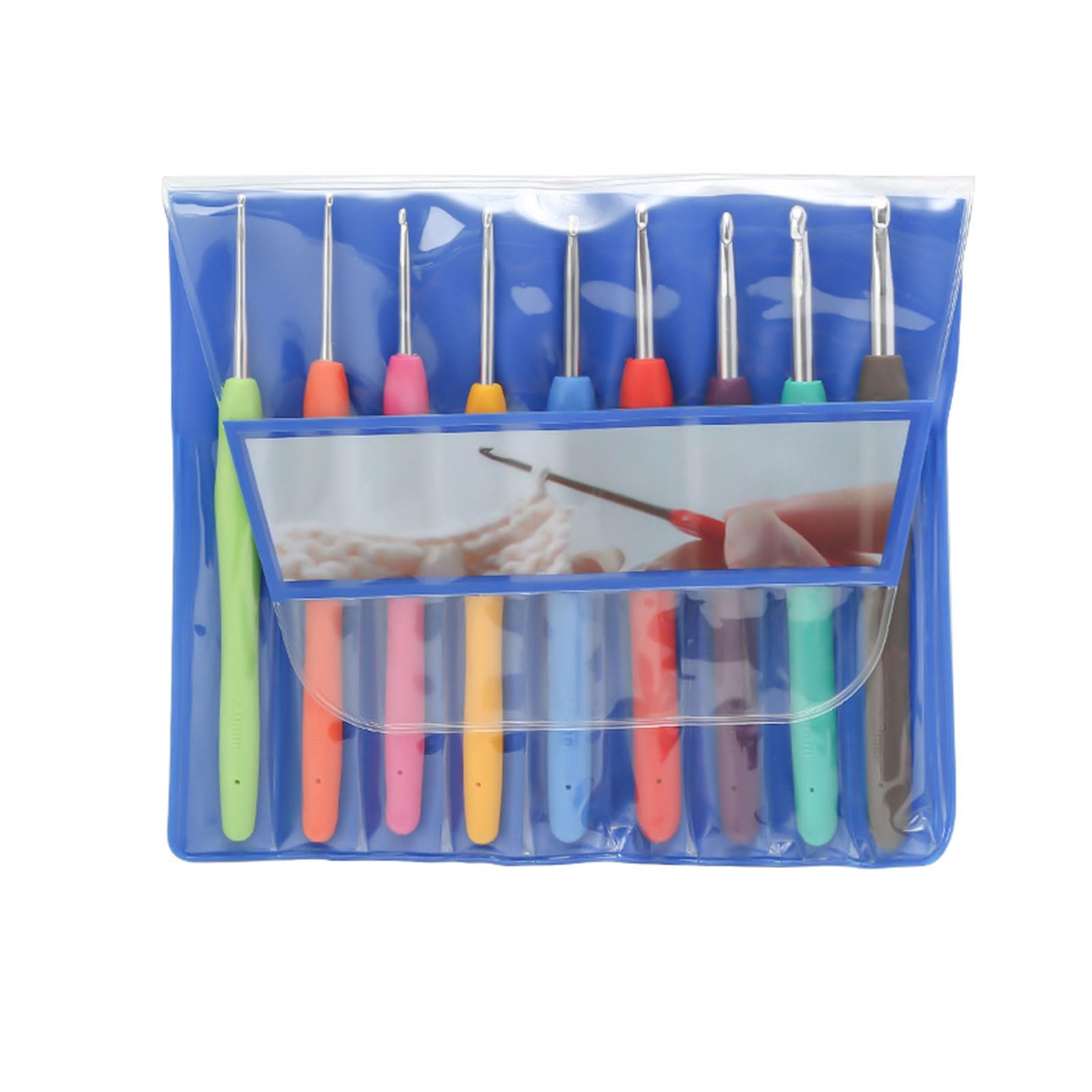 Tsophreniq Ergonomic Crochet Hook Set with PVC Bag for Hand, Ergonomic Soft Grip Handles, Needle for Beginner Set for Crocheting Yarn