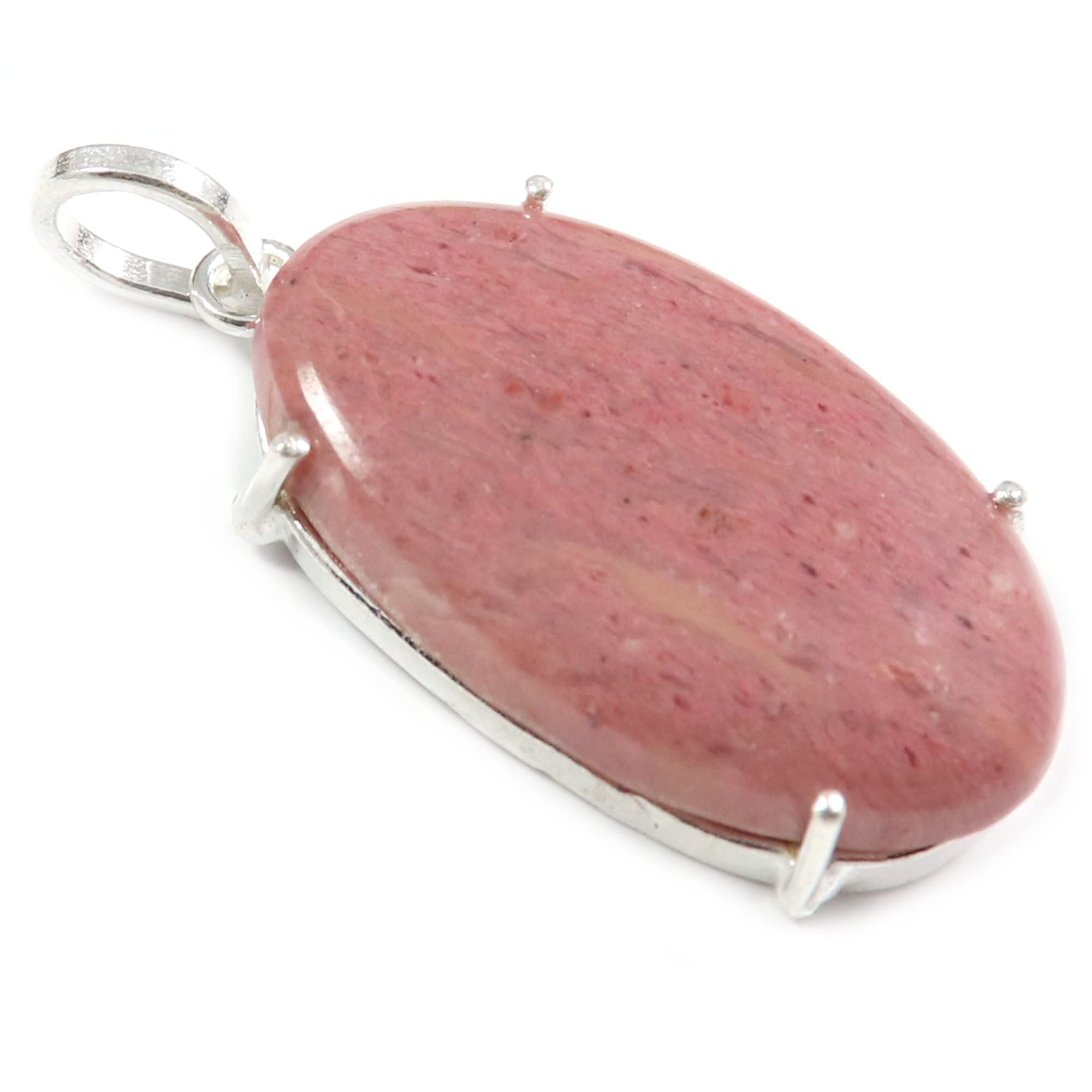 Goyal Craft Pink Tulip Quartz Natural Gemstone Silver Plated Pendant Jewelry GPCQ22