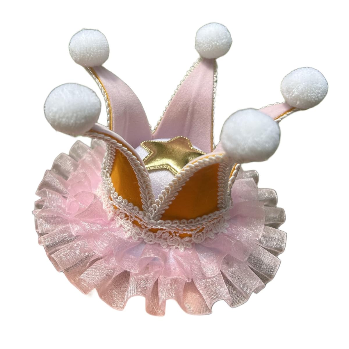 BPURB Women Lolita Circus Clown Hat Jester Mini Top Hat Halloween Costume Headband for Carnival Cosplay Party