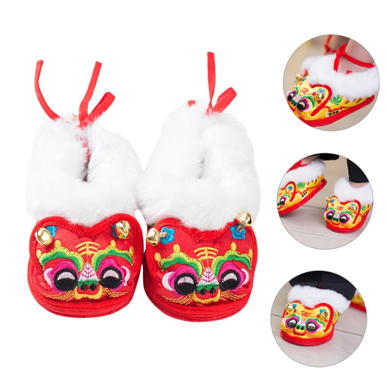 PartyKindom Cute Baby Shoes Tiger Head Cotton Shoes for Walking Toddlers Winter Warm and Safe