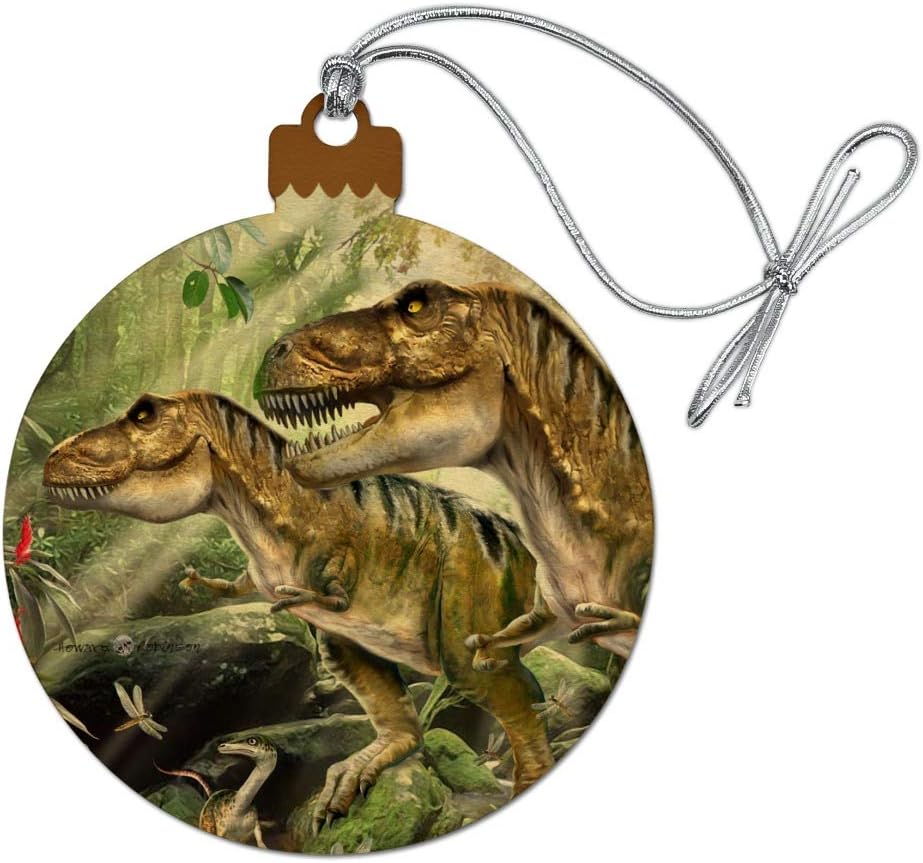 GRAPHICS & MORE T-Rex Jurassic Double Trouble Wood Christmas Tree Holiday Ornament