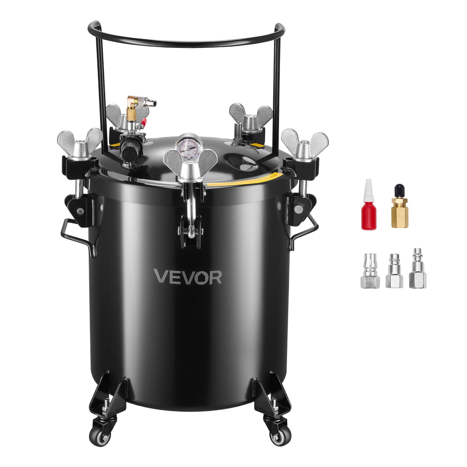 VEVOR Druckbehälter für Sprühfarbe — 40 L Drucktank aus Stahl mit 3 Schnellkupplungen (EU/AU/US)