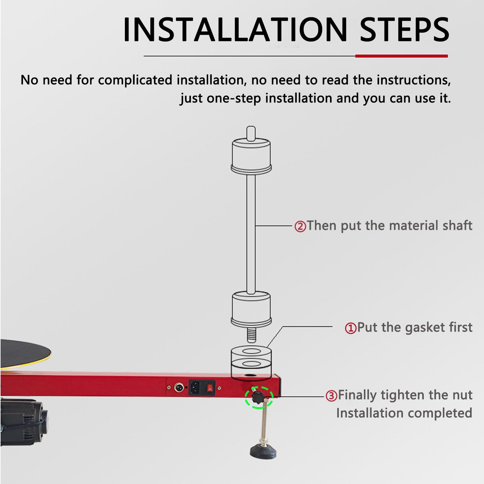 Desbobinador manual para film estirable, Dispensador de film estirable | Máquina Empacadora con Dispensador De Película Estirable, Plato giratorio de 40 cm de diámetro.