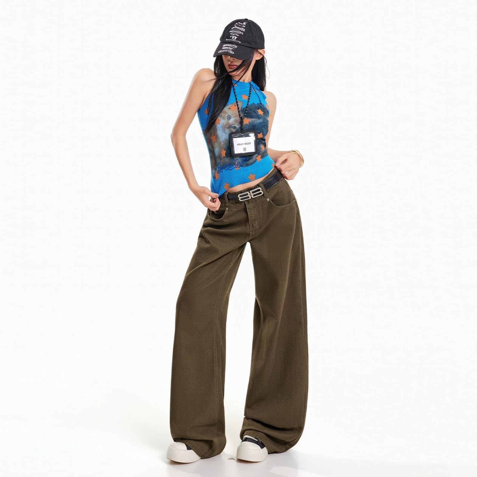 Jeans Donna Retro, A Calzatura Sciolta, Dimagranti, Lungo Il Pavimento – Confortevoli E Versatili -marrone-xl-l28