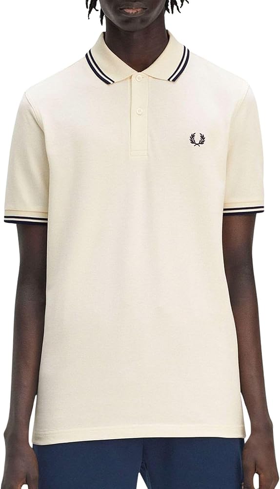 Fred Perry Twin Tipped Shirt, Polo Shirts, cream - dark blue