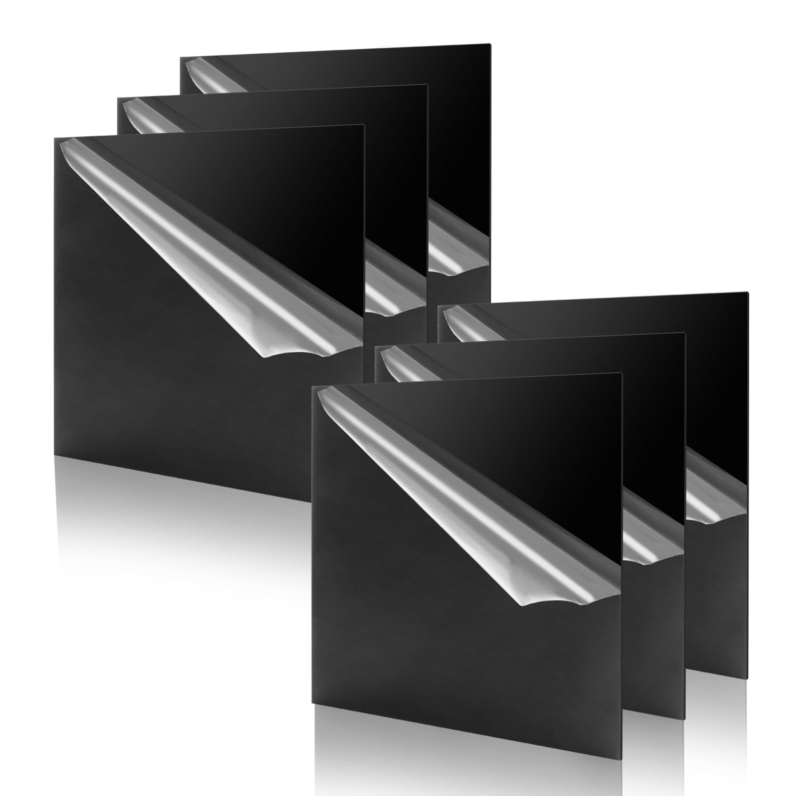 Placas de Vidrio Acrílico Negro 300 x 300 x 3 mm con Lámina Protectora para Carteles - Plexiglás