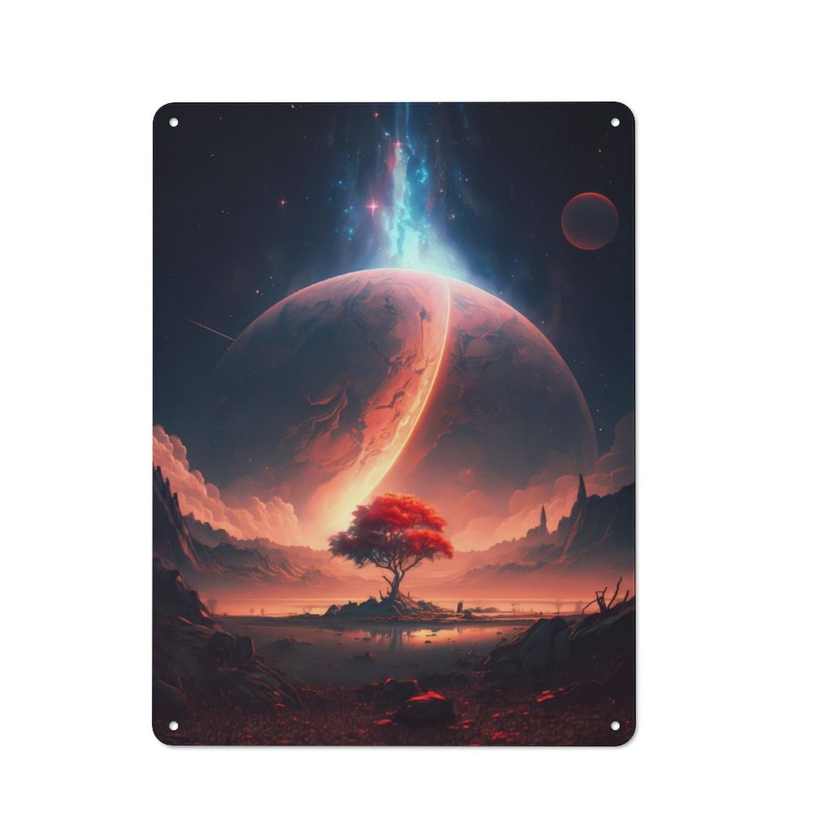 Junmoney Grand Tree Universe Tin Wall Plaque 40X30cm With For Kitchen Or Home Bar, Suited To Kitchen Decor Lovers