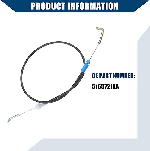 Miniatura 7 de 5165721AA - Cable de puerta delantera izquierdamanija interior para Ram 1500 2011-2018 para Ram 2500 2011-2023  Cable de liberación del pestillo de