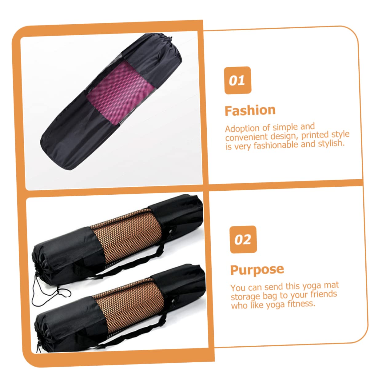 INOOMP 1set Yoga Mat Stylish Storage Pouches for Fitness Convenient Drawstring Design Capacity for Durable Wear Resistant Material for Outdoor Use 3pcs