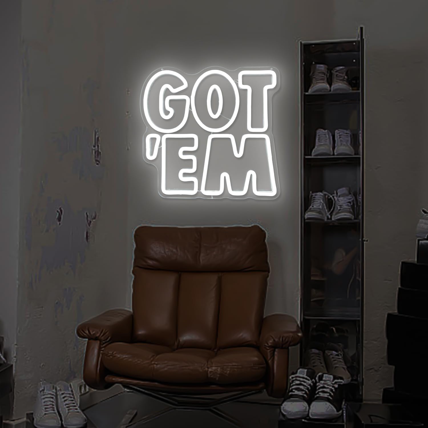 Got'E Neon Sign Dimmable Sneakerhead Led Neon Sign Sneaker Room Wall Decor Neon Light Sign Light Up Signs for Wall Decor Shoe Store Sports Room Decor Gift Living Room Bedroom(white)