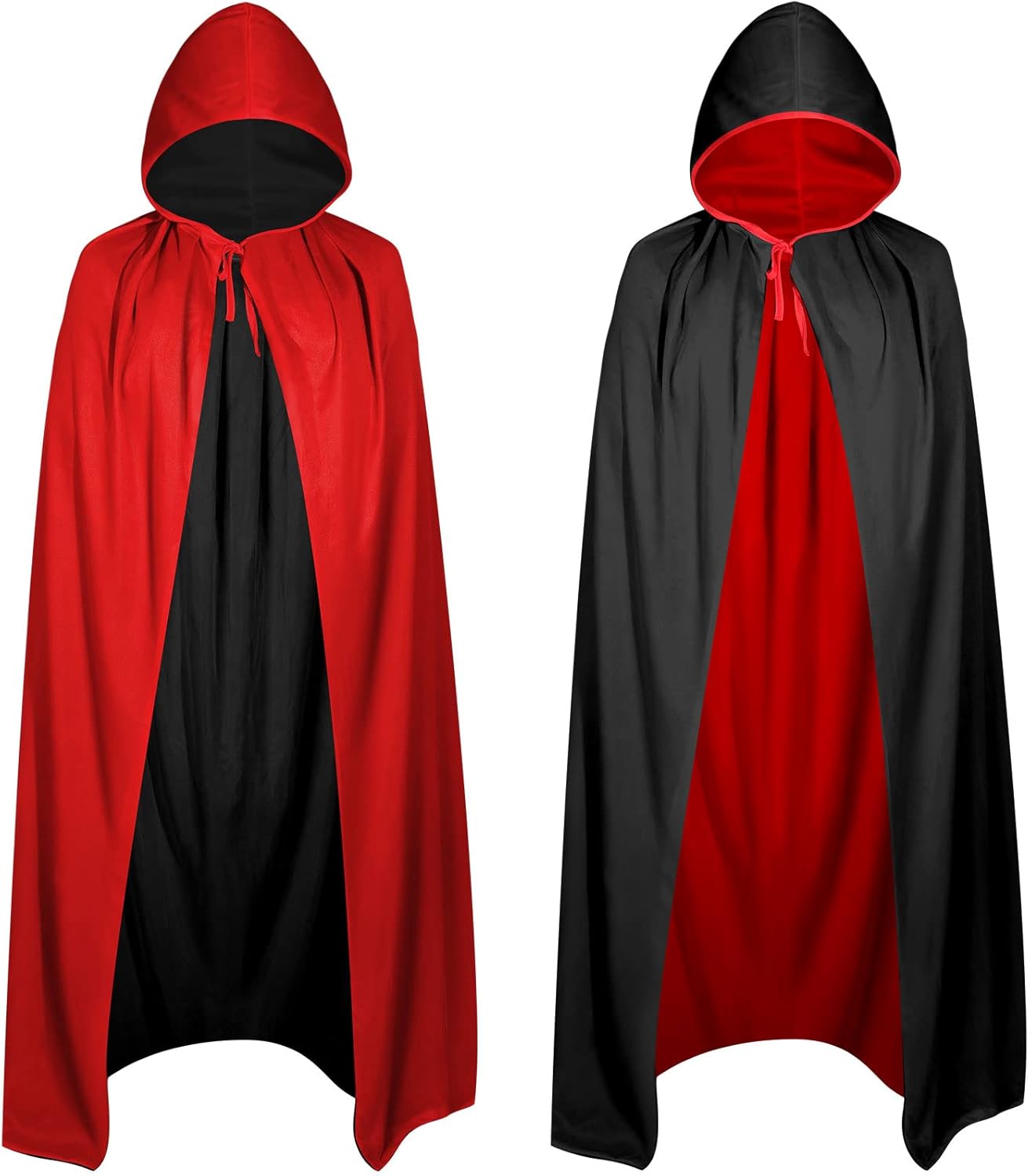 Haysandy Black Red Vampire Halloween Cape Reversible Cloak Costume Unisex Capes for Adults Party Cosplay