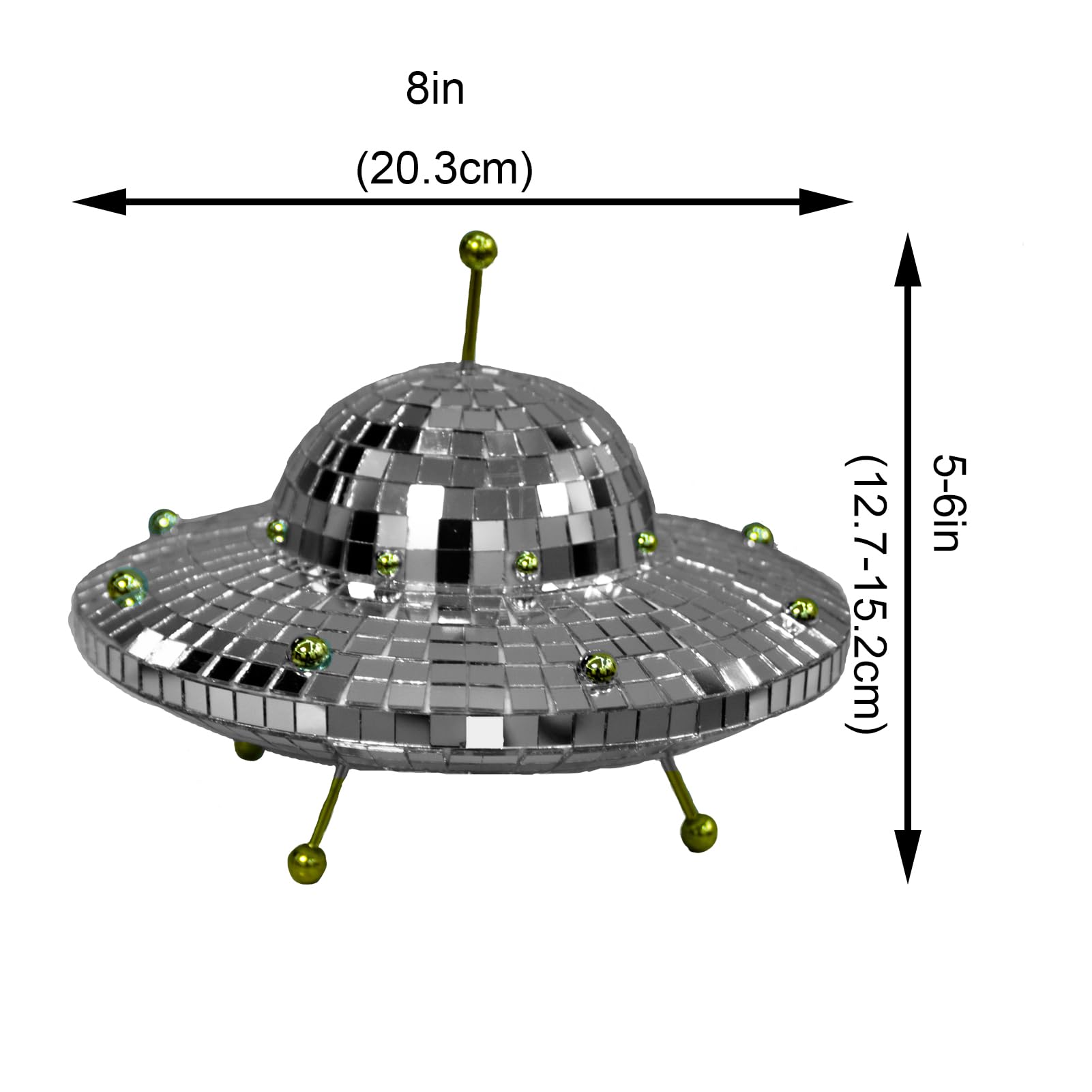 Wittolins UFO-Shaped Disco Ball Home Décor - Elevate Your Space with Retro-Reflective Silver Elegance