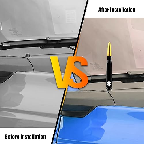 Miniatura 5 de 1 antena de bala de 5.4 pulgadas, antena de reequipamiento de automóvil para Ford F150, Jeep Wrangler Chevrolet, accesorios resistentes a prueba de