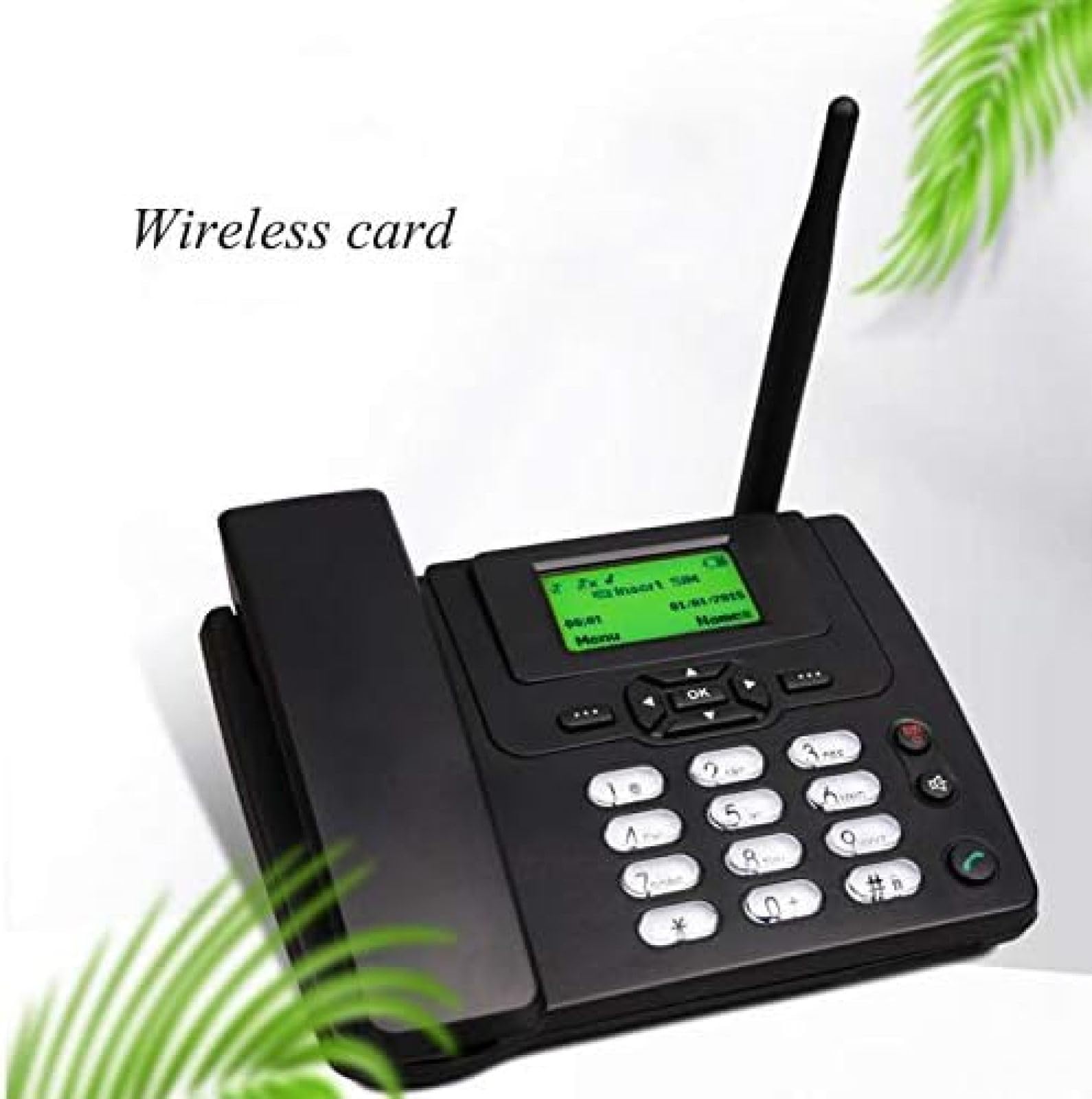 Teléfono De Escritorio con Ranura para Tarjeta SIM, Teléfono Fijo Inalámbrico De Escritorio, para Empresas O Familias, Identificador De Llamadas, Rellamada, Funciones Manos Libres, Teléfono De Esc