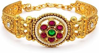 Okos Gold Plated Traditional Bracelet for Women & Girls | Elegant Adjustable Fashion Bracelet | Stylish Daily Wear, Weddin... Price In India